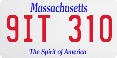 MA license plate 9IT310