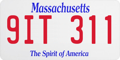 MA license plate 9IT311