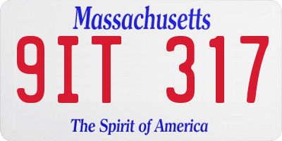 MA license plate 9IT317