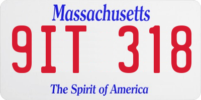 MA license plate 9IT318