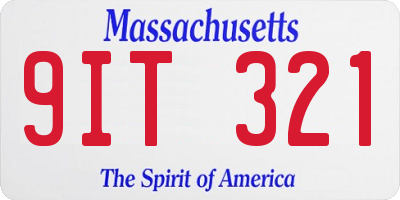 MA license plate 9IT321