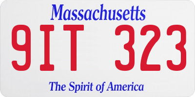 MA license plate 9IT323