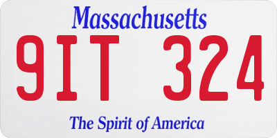 MA license plate 9IT324