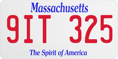 MA license plate 9IT325