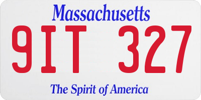 MA license plate 9IT327