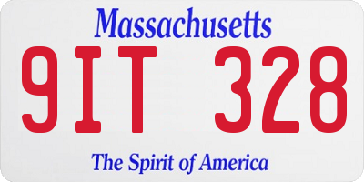 MA license plate 9IT328