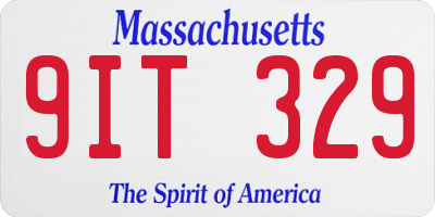 MA license plate 9IT329