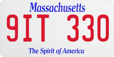 MA license plate 9IT330
