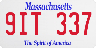MA license plate 9IT337