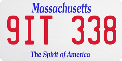 MA license plate 9IT338