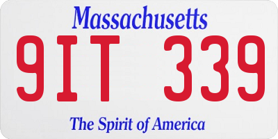 MA license plate 9IT339