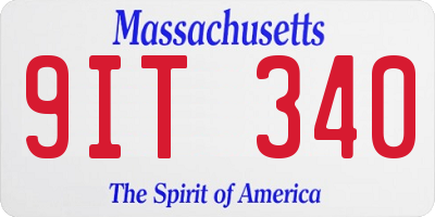 MA license plate 9IT340