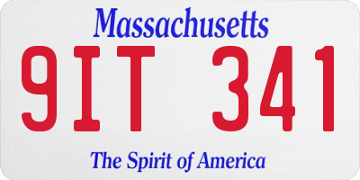 MA license plate 9IT341