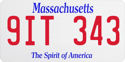 MA license plate 9IT343