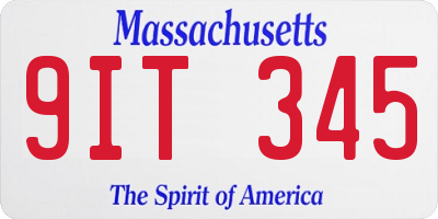 MA license plate 9IT345