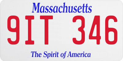 MA license plate 9IT346