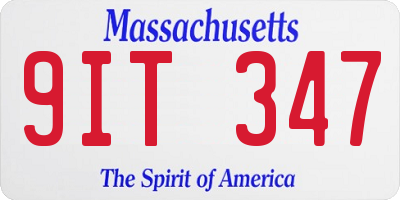MA license plate 9IT347