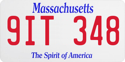 MA license plate 9IT348