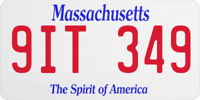 MA license plate 9IT349
