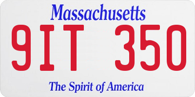 MA license plate 9IT350