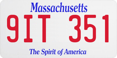 MA license plate 9IT351