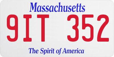 MA license plate 9IT352