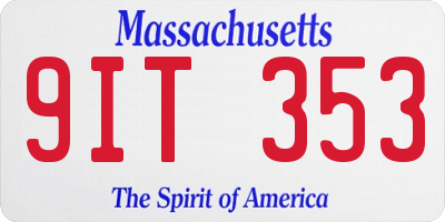 MA license plate 9IT353