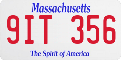 MA license plate 9IT356