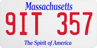 MA license plate 9IT357