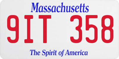 MA license plate 9IT358