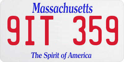 MA license plate 9IT359