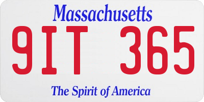 MA license plate 9IT365