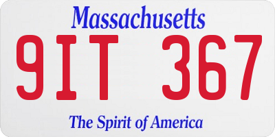 MA license plate 9IT367