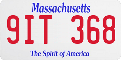 MA license plate 9IT368