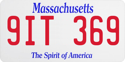 MA license plate 9IT369