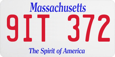 MA license plate 9IT372