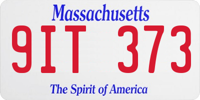 MA license plate 9IT373