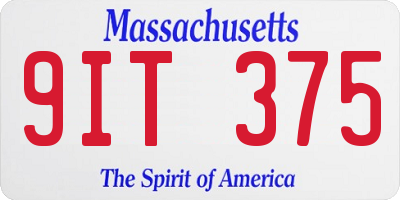 MA license plate 9IT375