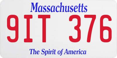 MA license plate 9IT376