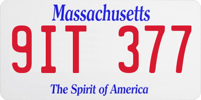 MA license plate 9IT377