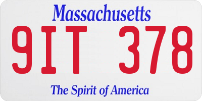 MA license plate 9IT378