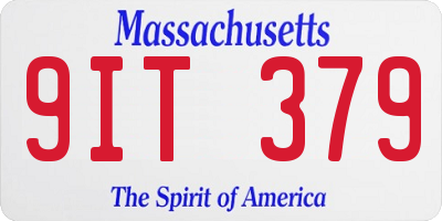 MA license plate 9IT379