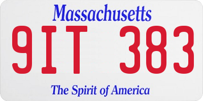 MA license plate 9IT383