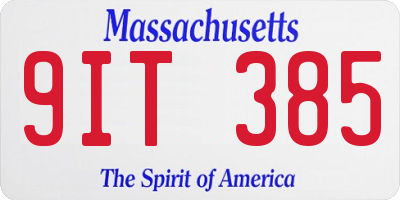 MA license plate 9IT385