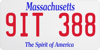 MA license plate 9IT388