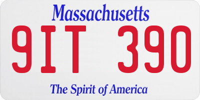 MA license plate 9IT390