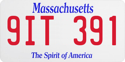 MA license plate 9IT391