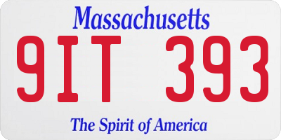MA license plate 9IT393