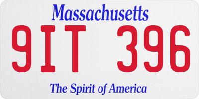 MA license plate 9IT396