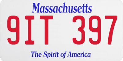 MA license plate 9IT397